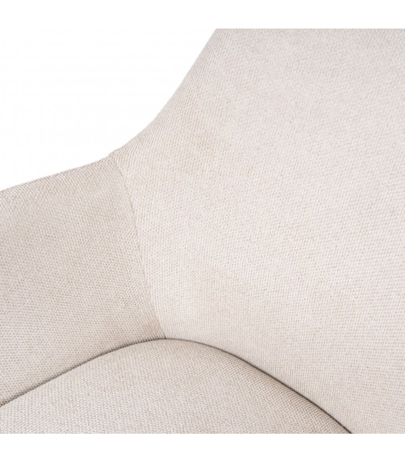 Set 2 sillones nórdicos tapizados en chenilla beige y madera. 5