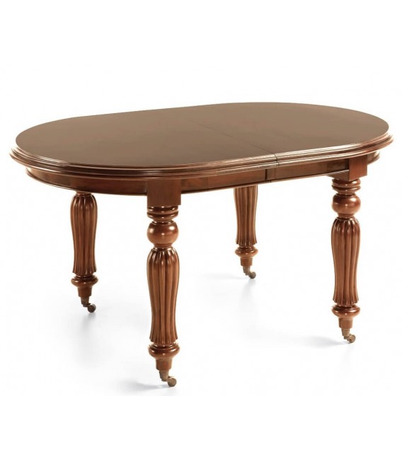 MESA DE COMEDOR EXTENSIBLE 160 X 110 X 80 VINTAGE MADERA CAOBA