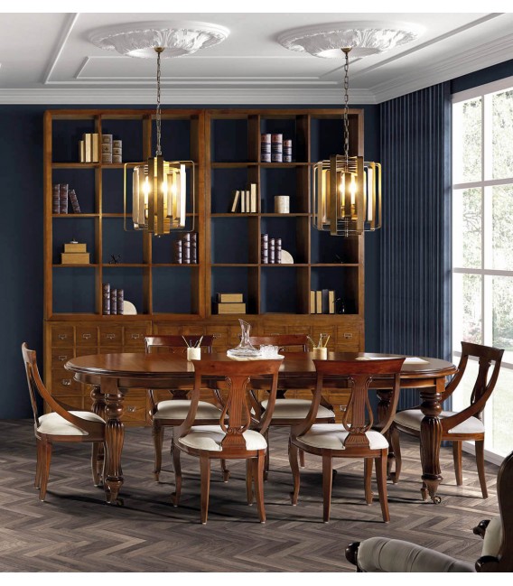 MESA DE COMEDOR EXTENSIBLE 160 X 110 X 80 VINTAGE MADERA CAOBA