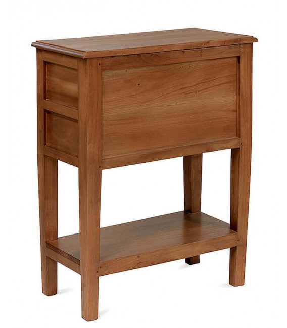 Consola clásica madera caoba natural con tiradores dorados. 3