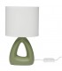 Lámpara de sobremesa verde con pantalla blanca contemporánea.