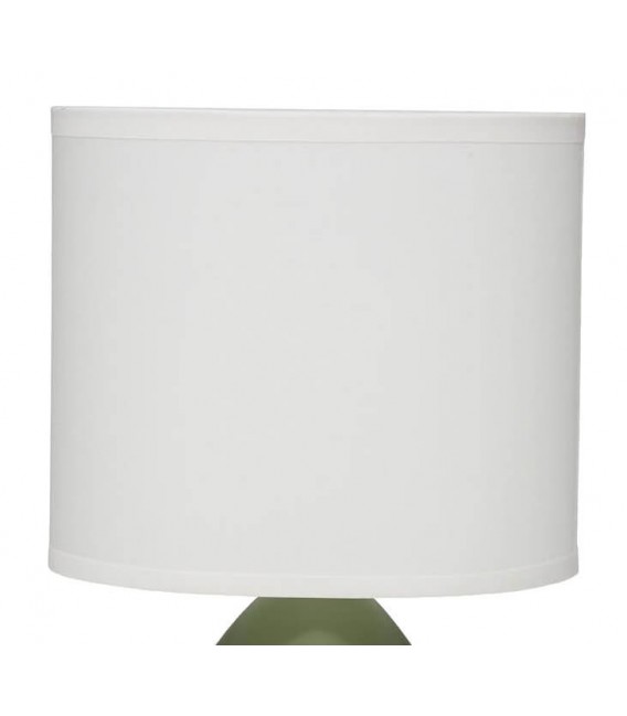 Lámpara de sobremesa verde con pantalla blanca contemporánea. 1