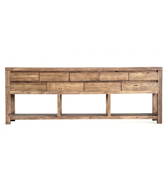 Consola de entrada XXL en olmo reciclado 9 cajones estilo oriental1
