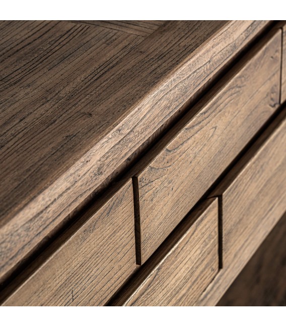 Consola de entrada XXL en olmo reciclado 9 cajones estilo oriental4