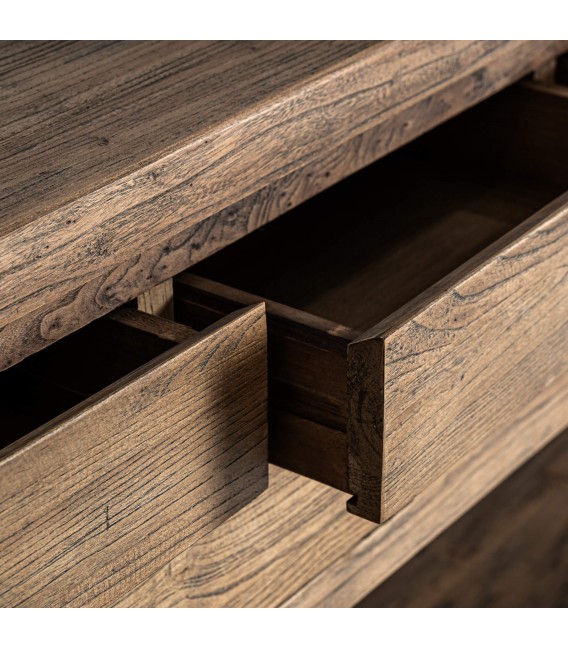 Consola de entrada XXL en olmo reciclado 9 cajones estilo oriental5