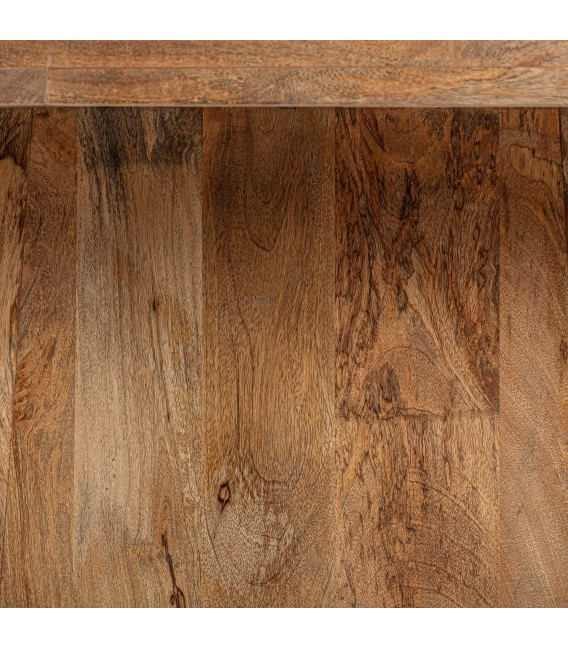 Mesa ovalada de comedor en madera natural de estilo colonial.3