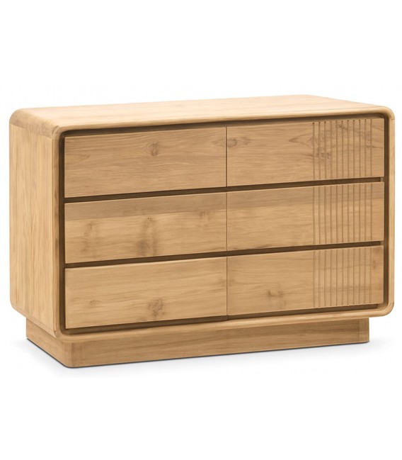 Cómoda XL de madera maciza de teca natural estilo boho