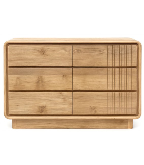 Cómoda XL de madera maciza de teca natural estilo boho 1