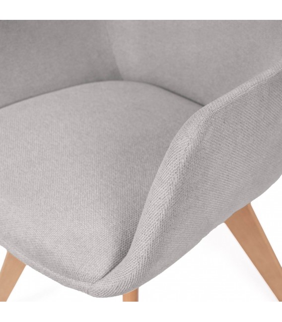 SET 2 SILLONES 58 X 57 X 84 SHAROM CHENILLA GRIS MADERA NATURAL