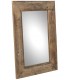 Espejo marco de madera reciclada en tono nogal rústico envejecido.
