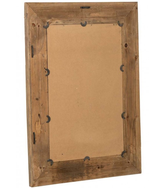 Espejo marco de madera reciclada en tono nogal rústico envejecido.2