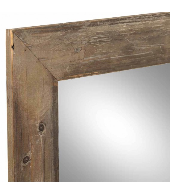 Espejo marco de madera reciclada en tono nogal rústico envejecido.3