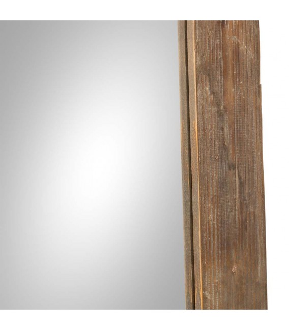 Espejo marco de madera reciclada en tono nogal rústico envejecido.4