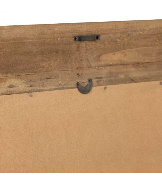 Espejo marco de madera reciclada en tono nogal rústico envejecido.6