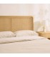 Cabecero boho de madera y ratán natural para cama doble 150 cm. 2