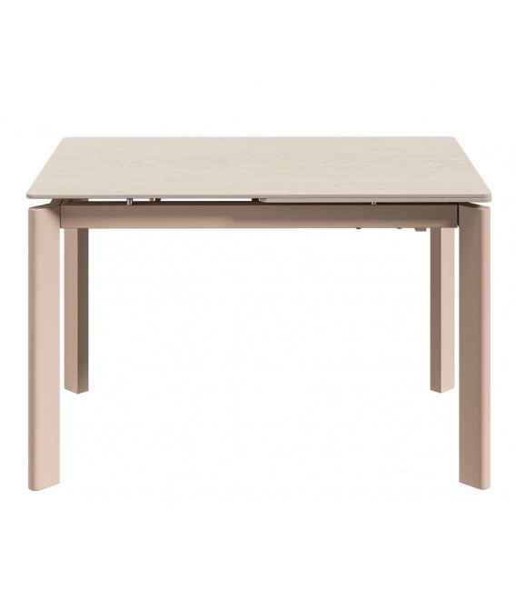 Mesa extensible metal y porcelánico topo estilo contemporáneo. 1
