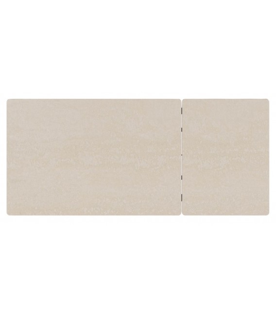 Mesa extensible metal y porcelánico topo estilo contemporáneo. 2