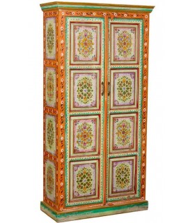 Armario alacena étnico de mango macizo decorado a mano multicolor