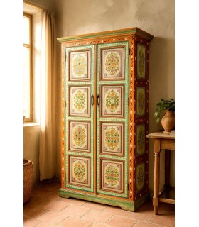 Armario alacena étnico de mango macizo decorado a mano multicolor Mdmhogar