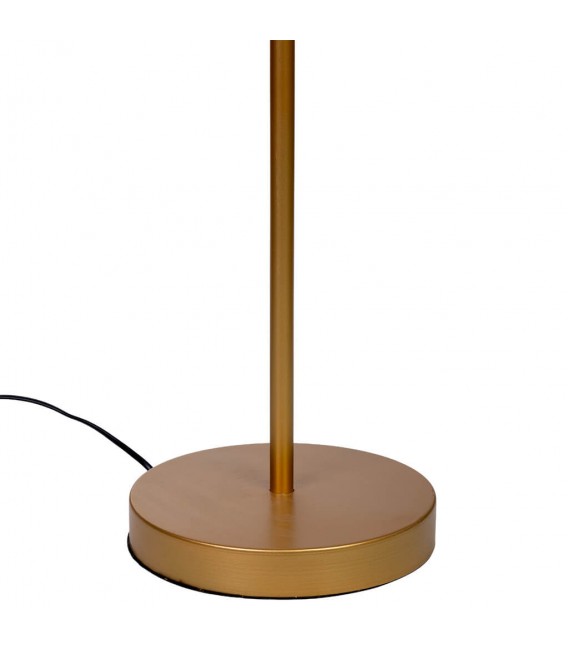 Lámpara de pie art decó metal dorado y cuentas de madera natural 2