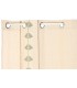 Set 2 cortinas algodón beige con cenefas verdes y detalle en yute 1