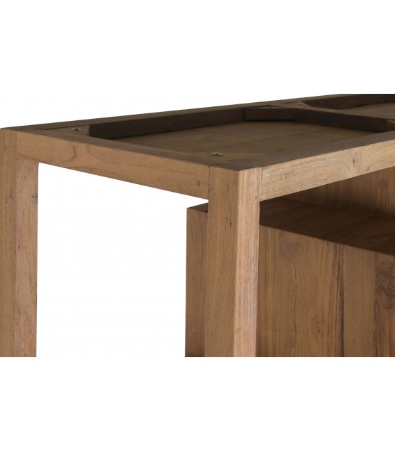 Estantería boho en madera natural reciclada de teca artesanal.4