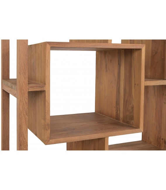 Estantería boho en madera natural reciclada de teca artesanal.5