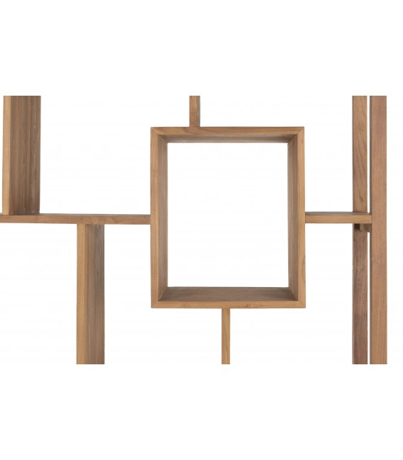 Estantería boho en madera natural reciclada de teca artesanal.6