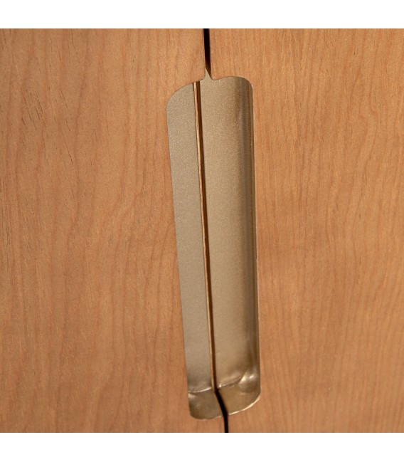 Mueble de TV contemporáneo en madera natural y travertino 5