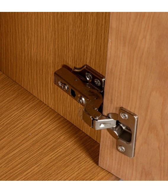 Mueble de TV contemporáneo en madera natural y travertino 6