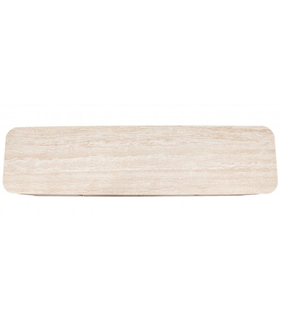 Mueble de TV contemporáneo en madera natural y travertino 2