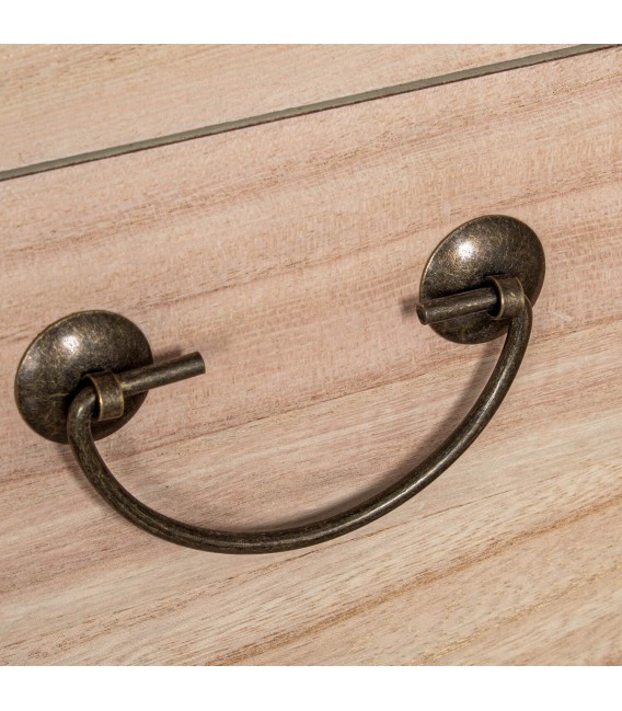 Taquillón oriental en madera natural y metal bronce patinado 5