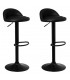 TABURETE BARRA REGULABLE EN ALTURA METAL Y POLIPIEL ACABADO NEGRO