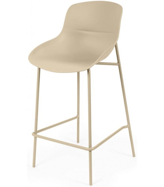 Set 4 taburetes beige nórdicos con base metálica resistente. 1