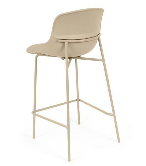 Set 4 taburetes beige nórdicos con base metálica resistente. 6