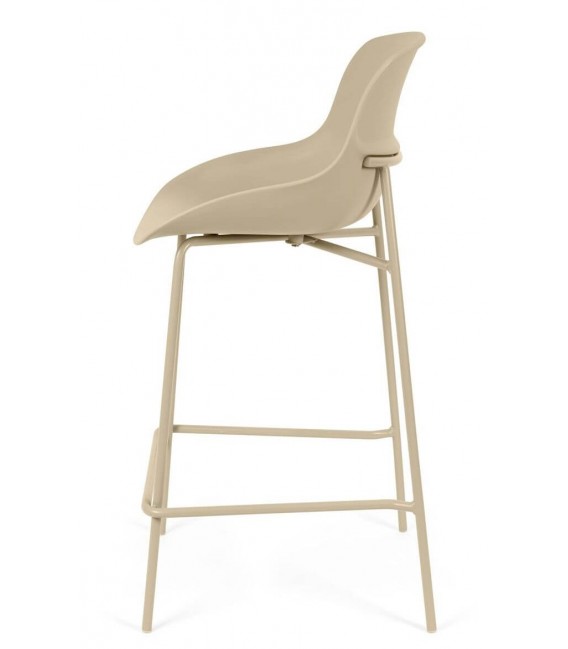 Set 4 taburetes beige nórdicos con base metálica resistente. 5