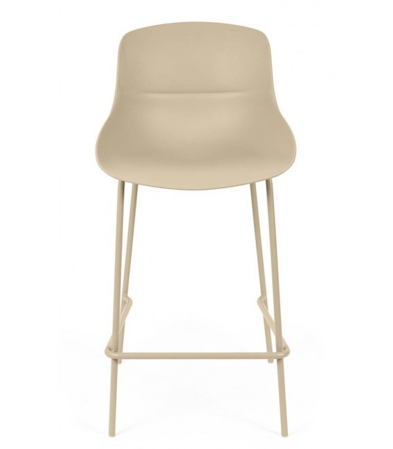 Set 4 taburetes beige nórdicos con base metálica resistente. 4