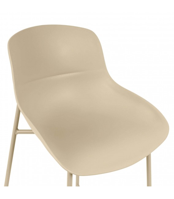 Set 4 taburetes beige nórdicos con base metálica resistente. 8