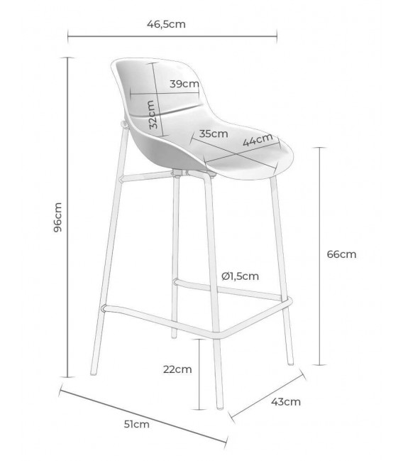 Set 4 taburetes beige nórdicos con base metálica resistente. 10