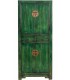 Armario madera verde patinado con herrajes bronce oriental 1