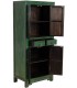 Armario madera verde patinado con herrajes bronce oriental 2