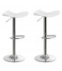 Set 2 taburetes barra regulable en altura y giratorio polipiel blanca