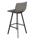 Taburete para barra tapizado en tela chenilla color gris oscuro 3