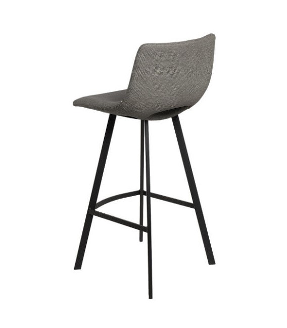 Taburete para barra tapizado en tela chenilla color gris oscuro 3