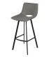 Taburete para barra tapizado en tela chenilla color gris oscuro