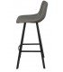 Taburete para barra tapizado en tela chenilla color gris oscuro 2