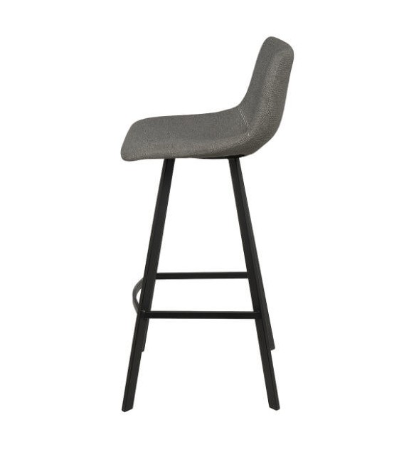 Taburete para barra tapizado en tela chenilla color gris oscuro 2