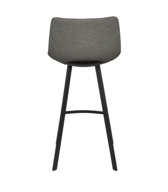 Taburete para barra tapizado en tela chenilla color gris oscuro 4