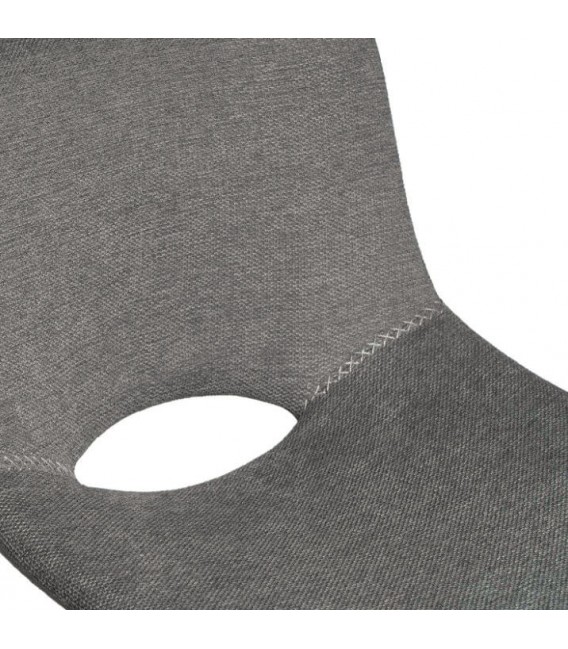 Taburete para barra tapizado en tela chenilla color gris oscuro 5