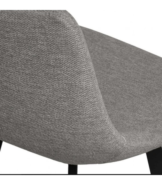 Taburete para barra tapizado en tela chenilla color gris oscuro 6